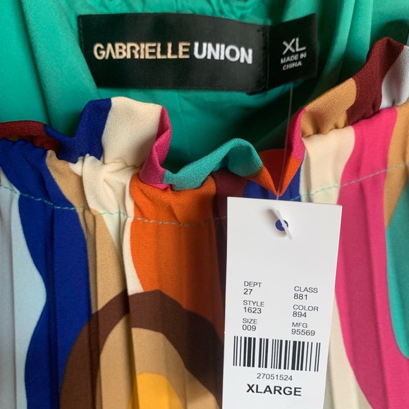 New Danielle Union women’s dress pleated colorful flowy loose size XL retro - Picture 6 of 16